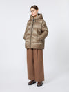 The Cube Down Jacket in Water-Repellent Canvas Brown